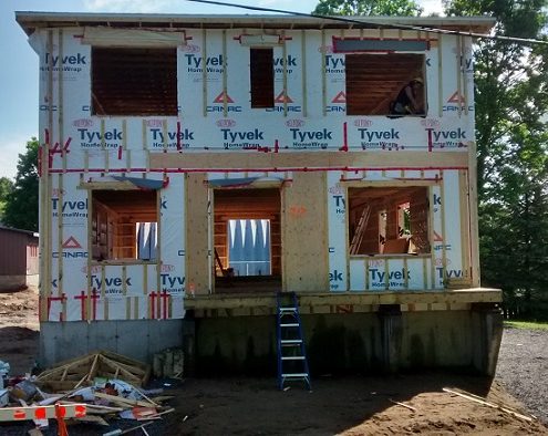 Construction multiplex, structure murs extérieurs, constructeur maison neuve, érection des murs extérieurs, FEXA Construction, Entrepreneur Général