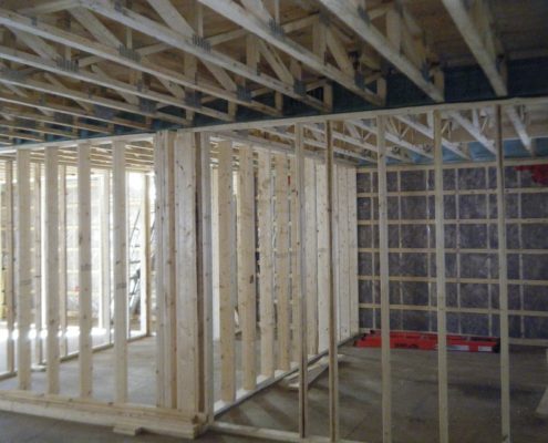 Construction structure, Divisions intérieures, ossature de bois, FEXA construction, Entrepreneur général